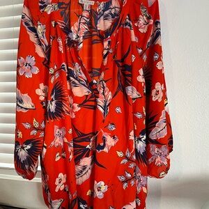 Floral Red Blouse